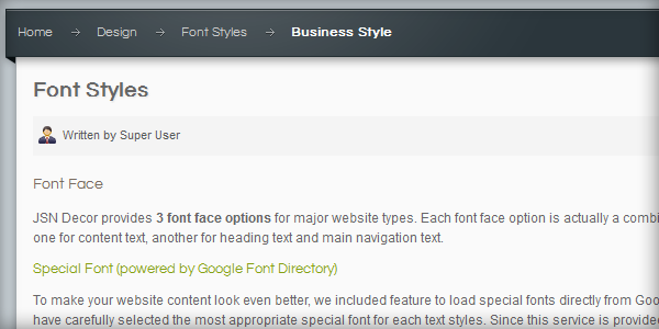 Font Face Business Special