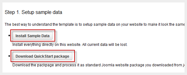 Download sample data package