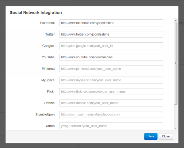 Social Network Integration